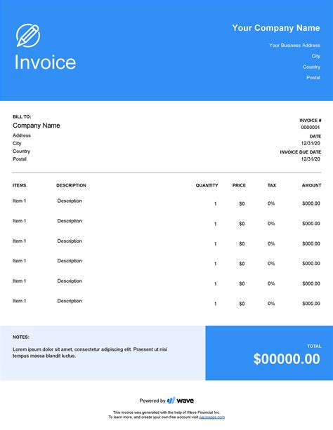 Free Invoice Template With Logo