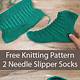 Free Knitting Knitted Slippers Pattern With Two Needles