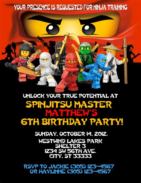 Free Ninjago Invitation Template