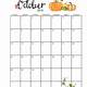 Free October Printable Calendar