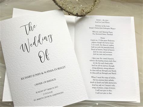 Byron Printable Wedding Order of Service Template Wedding order of
