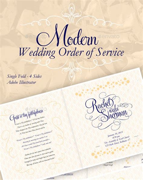 Free Order Of Service Wedding Template