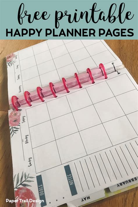 Free Planner Printables Happy Planner
