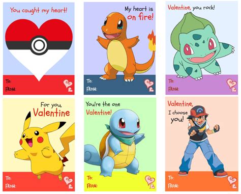 Free Pokemon Valentine Printables