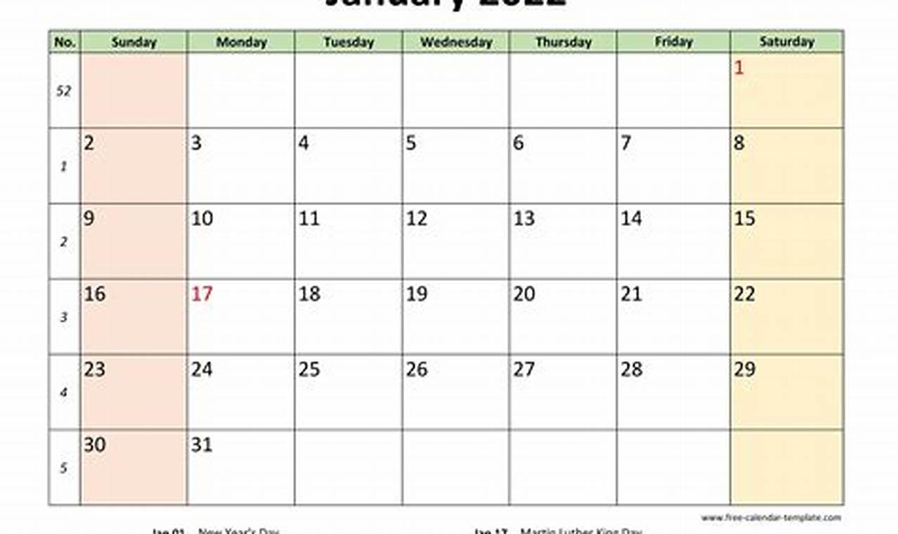 Free Printable 2024 Monthly Calendar Pages 2022