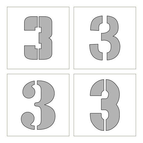 Free Printable 3 Inch Number Stencils