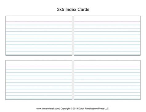 Free Printable 3x5 Index Card Template