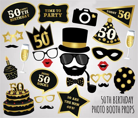 Free Printable 50th Birthday Photo Booth Props Printable