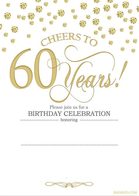 Floral 60th Birthday Invitation Templates Editable With MS Word in