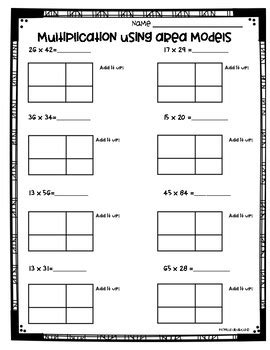 Free Printable Area Model Multiplication Worksheets