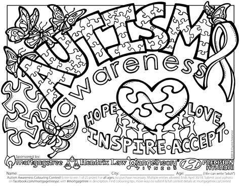 Free Printable Autism Awareness Coloring Pages