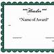 Free Printable Award Certificate