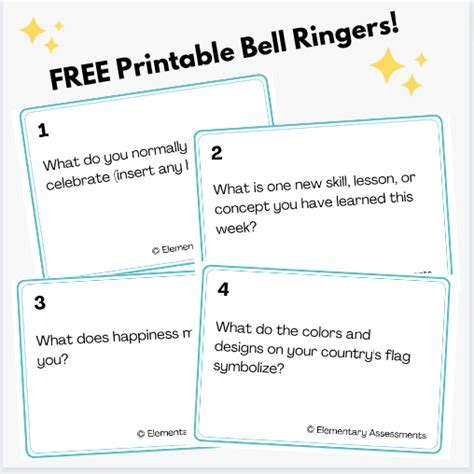Free Printable Bell Ringer Worksheet