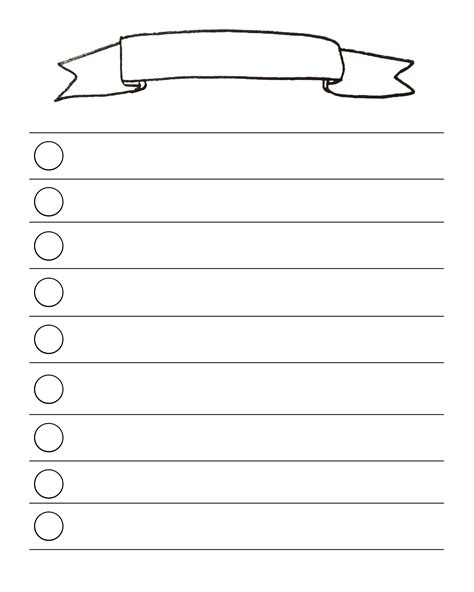 Free Printable Blank List