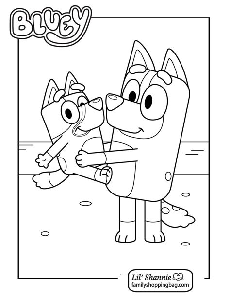 Free Printable Bluey Colouring Pages