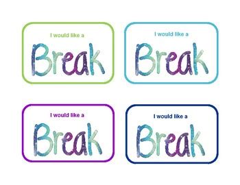 Free Printable Break Cards For Students