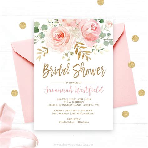 Free Printable Bridal Shower Invitation Templates