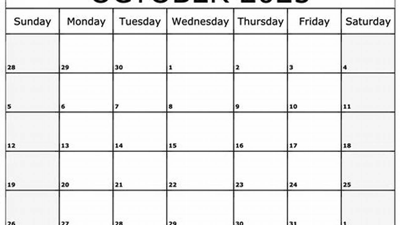 Free Printable Calendar For October 2025