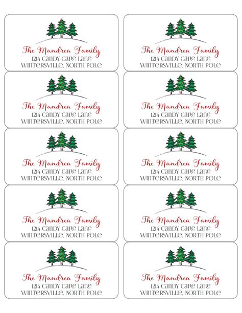 Free Printable Christmas Address Labels