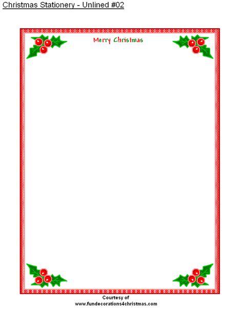 Free Printable Christmas Stationery Unlined