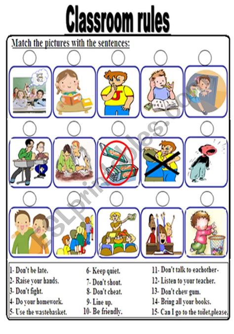 Free Printable Classroom Rules Worksheets