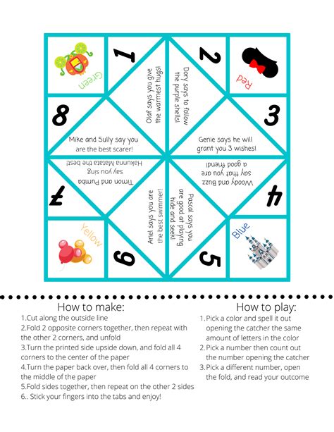 Free Printable Cootie Catcher