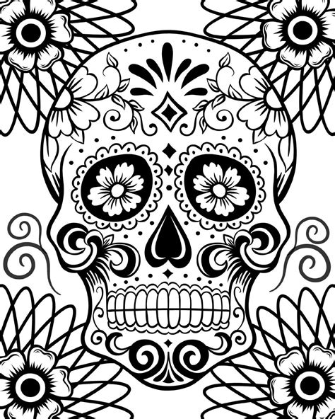 Free Printable Day Of The Dead Coloring Pages