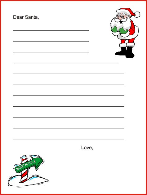 Free Printable Dear Santa Letter Template