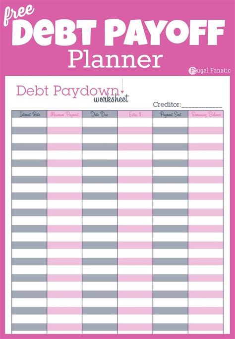 Free Printable Debt Payoff Worksheet Pdf