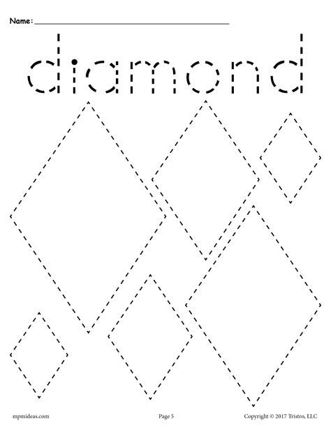 Free Printable Diamond Shape Worksheets