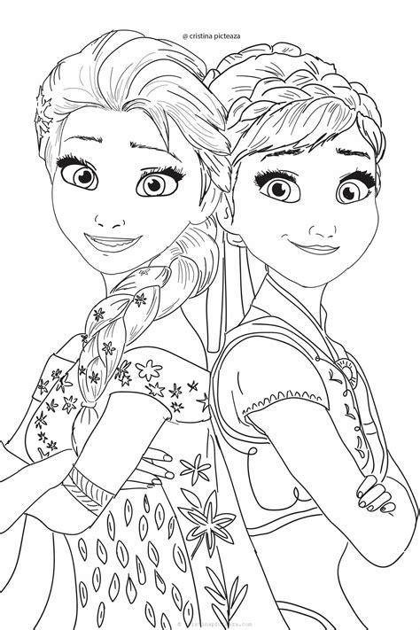 Free Printable Elsa And Anna Coloring Pages