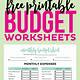 Free Printable Financial Worksheets