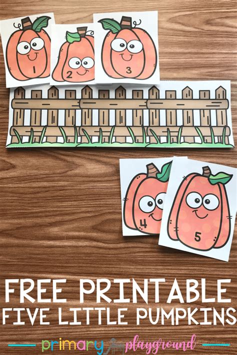Free Printable Five Little Pumpkins Sitting On A Gate Printable