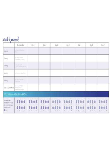 Free Printable Food Diary Optavia Tracking Sheets