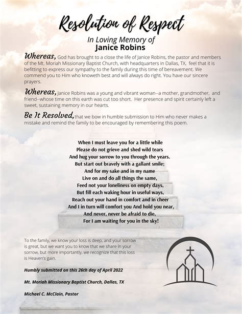 Free Printable Funeral Resolutions