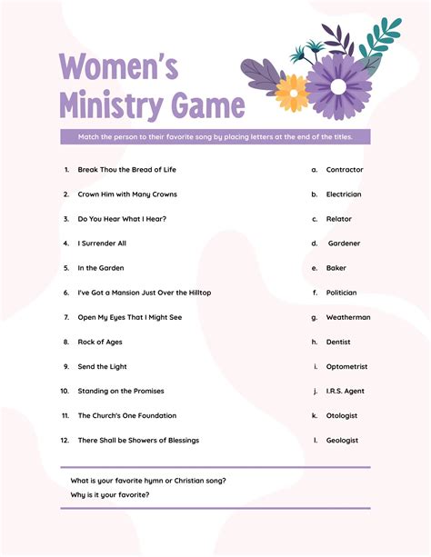 Free Printable Games For Women's Ministry