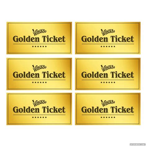 Free Printable Golden Ticket