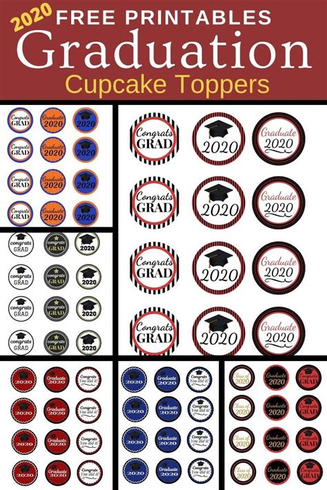 Free Printable Graduation Cupcake Toppers