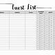 Free Printable Guest List