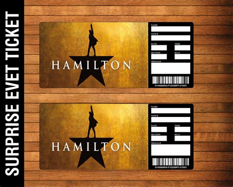 Free Printable Hamilton Ticket Image