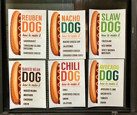 Free Printable Hot Dog Bar Menu Printables