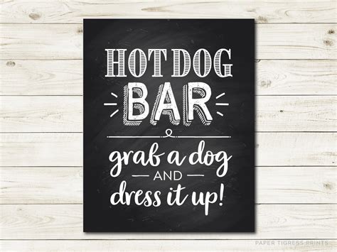 Free Printable Hot Dog Bar Signs