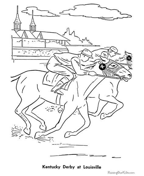 Free Printable Kentucky Derby Coloring Pages