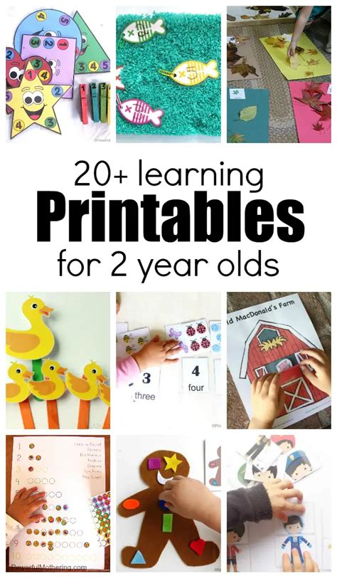 Free Printable Learning Activities For 2 Year Olds