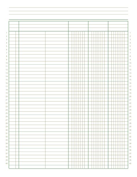 Free Printable Ledger Paper