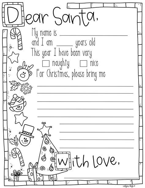 Free Printable Letter To Santa Coloring Page