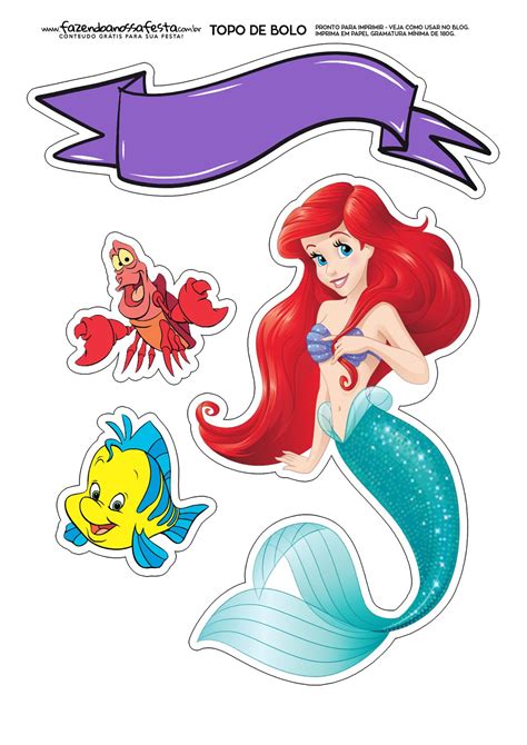 Free Printable Little Mermaid Cake Topper Printable