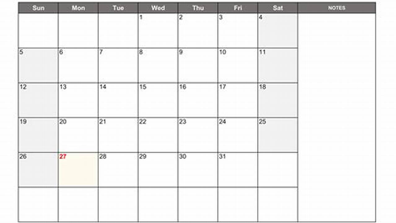 Free Printable May 2024 Calendar With Notes