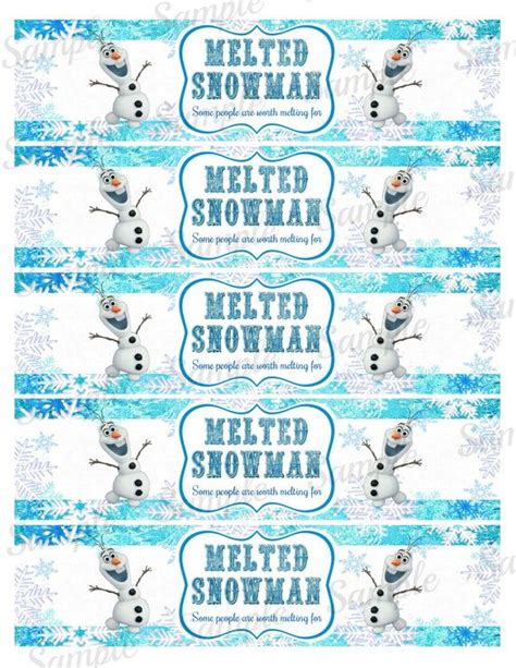 Free Printable Melted Snowman Water Bottle Labels Free
