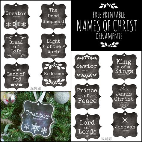 Free Printable Names Of Jesus Ornaments